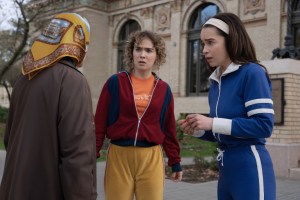PONIES -- Episode 104 — Pictured: (l-r) Haley Lu Richardson as Twila, Emilia Clarke as Bea -- (Photo by: David Lukacs/PEACOCK)