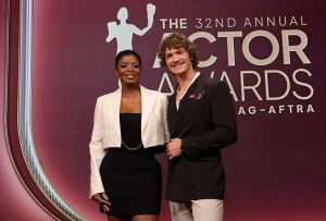 Janelle James and Connor Storrie at The 32nd Annual Actor Awards Nominations held at SAG-AFTRA on January 07, 2026 in Los Angeles, California. (Photo by Jesse Grant/Variety via Getty Images)