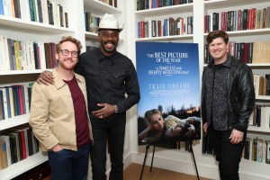 WEST HOLLYWOOD, CALIFORNIA - JANUARY 05: (L-R) Clint Bentley, Colman Domingo and Greg Kwedar attend Netflix's "Train Dreams" AMPAS Tastemaker Event at San Vincente Bungalows Santa Monica on January 05, 2026 in Santa Monica, California. (Photo by Phillip Faraone/Getty Images for Netflix)