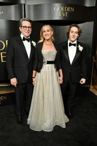 Matthew Broderick, Sarah Jessica Parker and James Wilkie Broderick at Golden Eve: The Golden Globes Honor Helen Mirren & Sarah Jessica Parker at The Beverly Hilton on January 06, 2026 in Beverly Hills, California. (Photo by Gilbert Flores/Penske Media via Getty Images)
